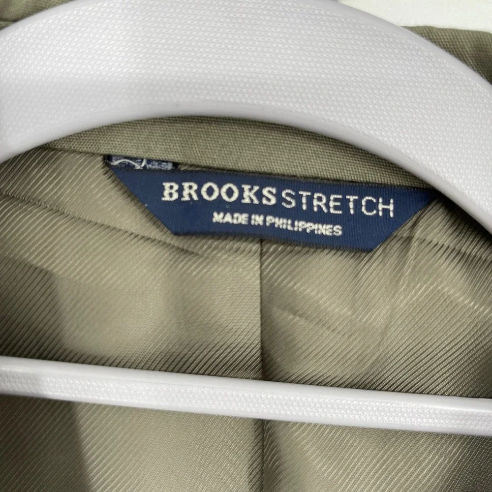 Brooks Brothers Stretch Men's 41R Blazer Sport Coat Khaki Olive 2 Button Classic